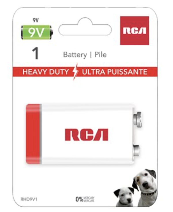 RCA Heavy Duty “9V” Batteries ~ 1/pack